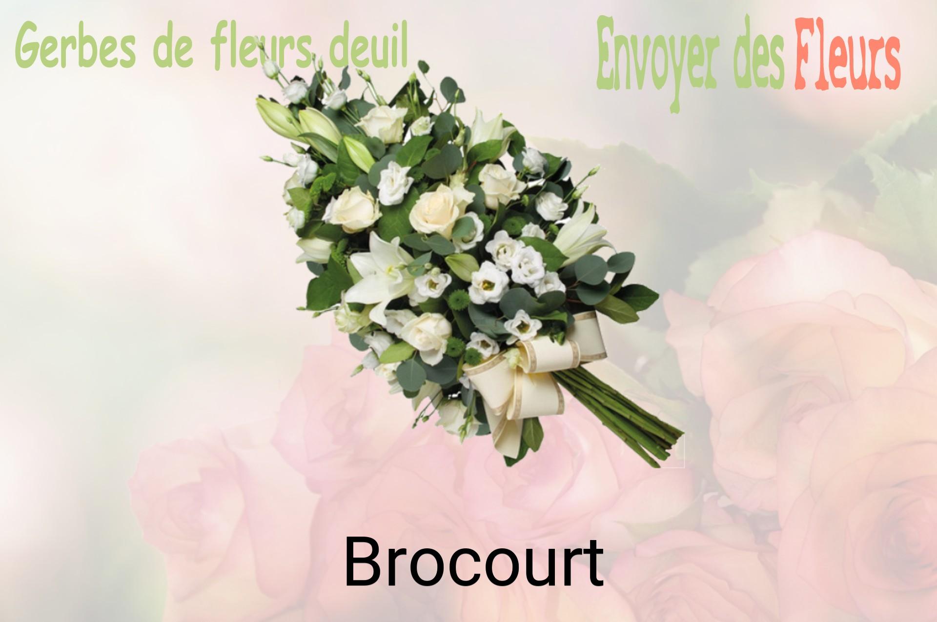 Gerbe de fleurs de deuil livrée à Brocourt